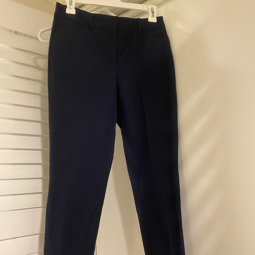 WHBM navy blue slim fit ankle work pants 2R